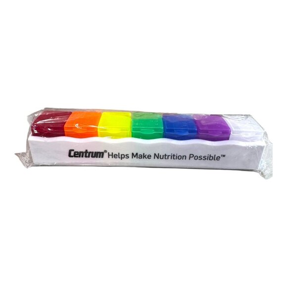 Centrum 7-Day Rainbow Pill Organizer Promo Travel & Daily Use Medicine Vitamins - Picture 1 of 6